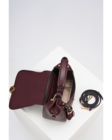 Luella Grey Diana Black Cherry Top Handle Crossbody