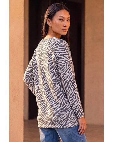 Roman Animal Print Banded Hem Top