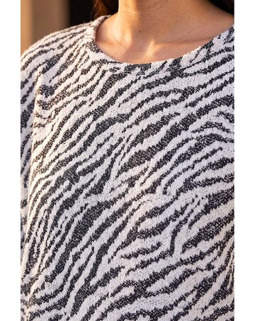 Roman Animal Print Banded Hem Top