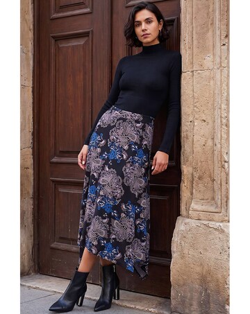 Roman Hanky Hem Print Skrt