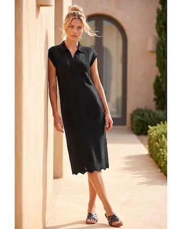Roman Textured Zig Zag Knit Midi Dress