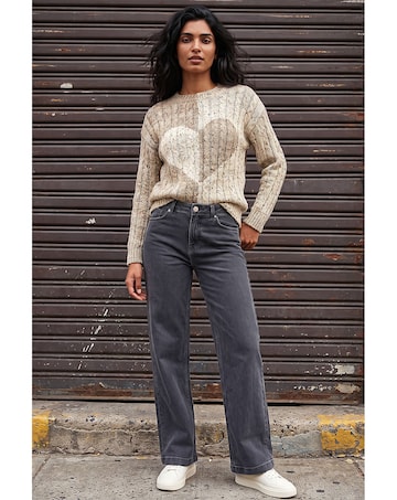 Roman Colour Block Heart Knit Jumper