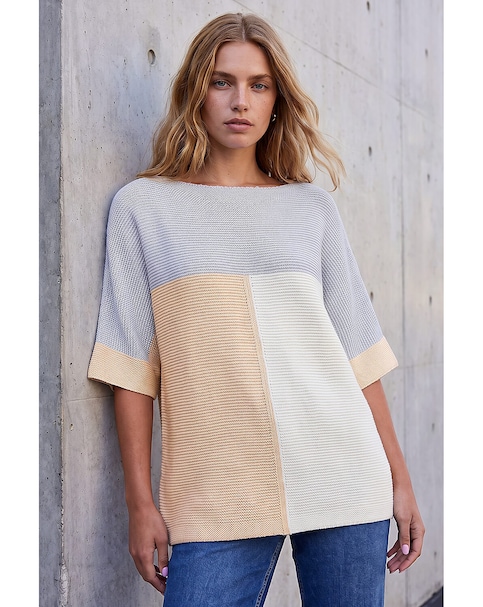 Roman Colour Block Short Sleeve Jumper