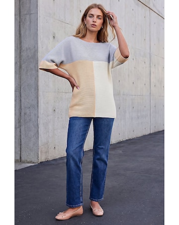 Roman Colour Block Short Sleeve Jumper