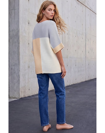 Roman Colour Block Short Sleeve Jumper