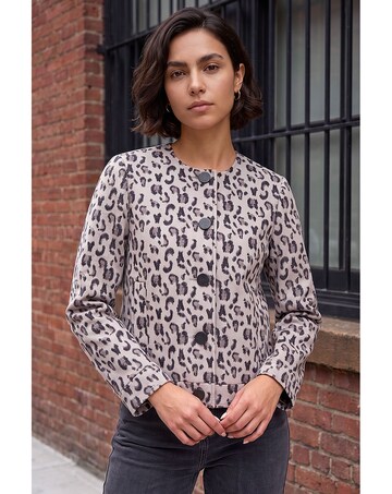 Roman Animal Print Buttoned Jacket