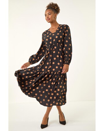 Roman Polka Dot Midi Dress