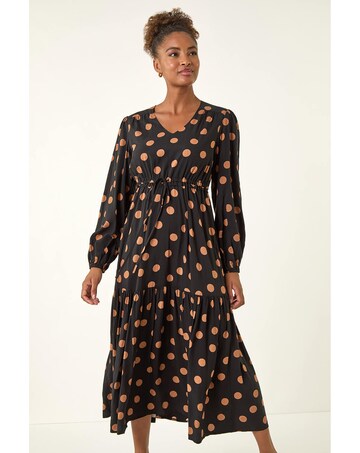 Roman Polka Dot Midi Dress
