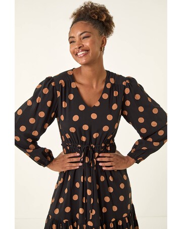Roman Polka Dot Midi Dress