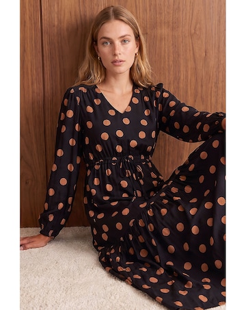 Roman Polka Dot Midi Dress