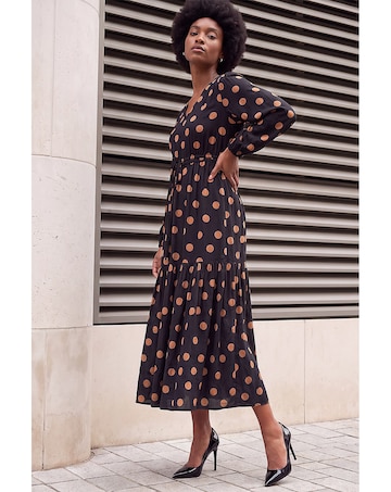 Roman Polka Dot Midi Dress