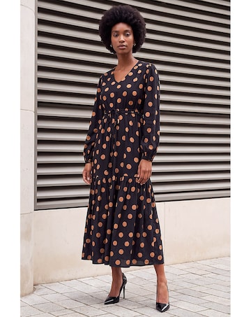 Roman Polka Dot Midi Dress