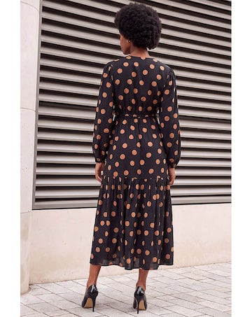 Roman Polka Dot Midi Dress