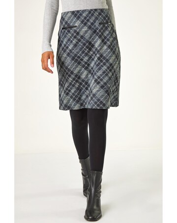 Roman Elastic Waist Pocket Pencil Skirt