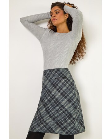 Roman Elastic Waist Pocket Pencil Skirt