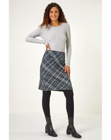 Roman Elastic Waist Pocket Pencil Skirt