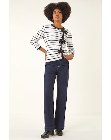 Roman Stripe Bow Detail Knit Jumper