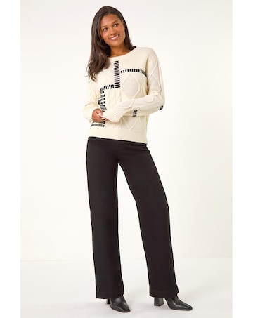 Roman Crew Neck Cable Knit Jumper