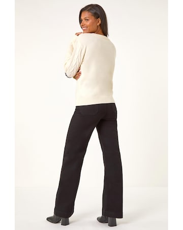 Roman Crew Neck Cable Knit Jumper