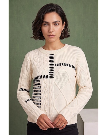 Roman Crew Neck Cable Knit Jumper