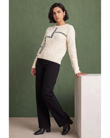 Roman Crew Neck Cable Knit Jumper