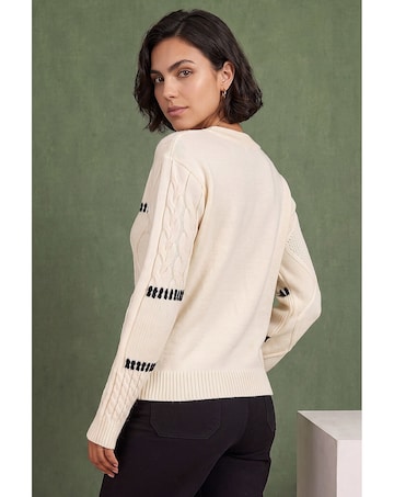 Roman Crew Neck Cable Knit Jumper