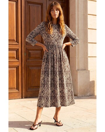 Roman Aztec Print Midi Dress