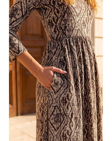 Roman Aztec Print Midi Dress