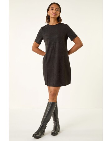 Roman Embellished Shift Stretch Dress