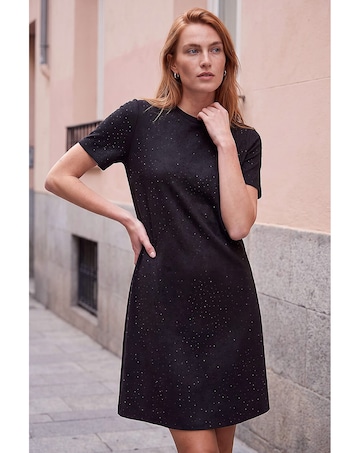 Roman Embellished Shift Stretch Dress