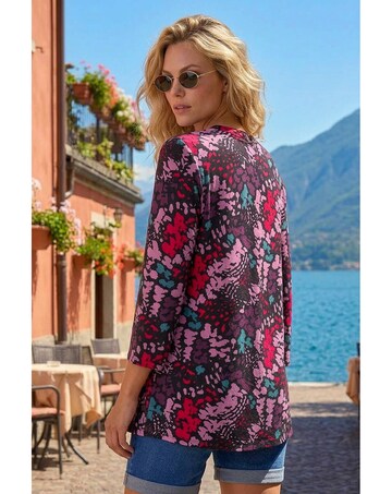 Roman Abstract Animal Pintuck Shirt