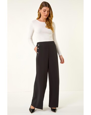 Roman Button Pocket Full Length Trousers