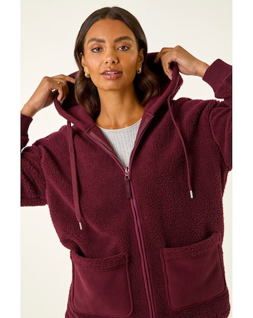 Roman Hooded Borg Zip Through Jacket