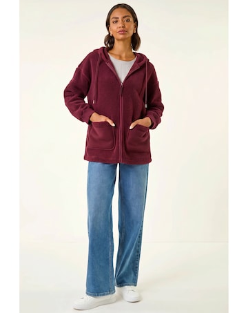 Roman Hooded Borg Zip Through Jacket