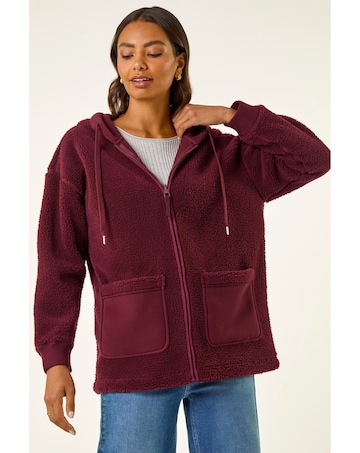 Roman Hooded Borg Zip Through Jacket