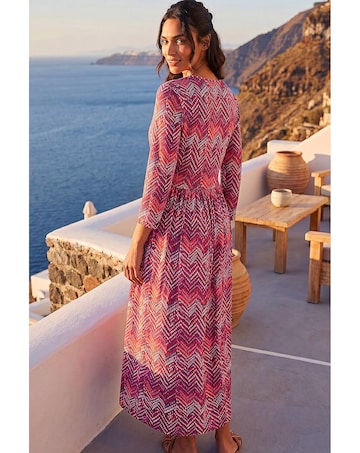 Roman Zig Zag Print Midi Dress