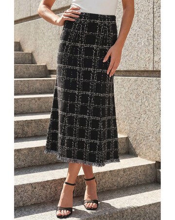 Roman Textured Knit Tweed Skirt