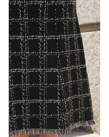 Roman Textured Knit Tweed Skirt