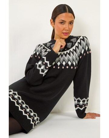 Roman Geometric Knitted Shift Dress