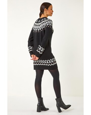 Roman Geometric Knitted Shift Dress