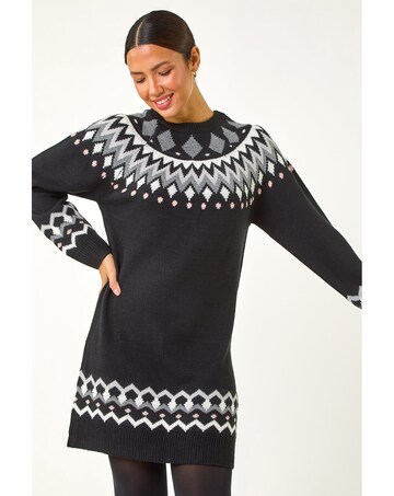 Roman Geometric Knitted Shift Dress