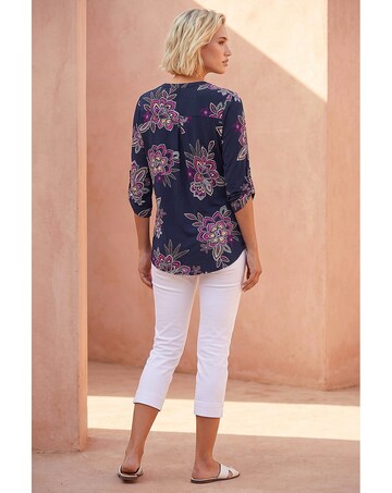 Roman Floral Puff Print Stretch Shirt