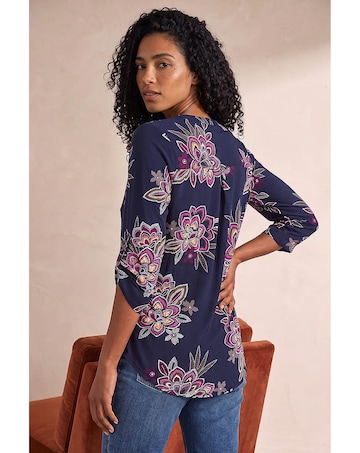 Roman Floral Puff Print Stretch Shirt
