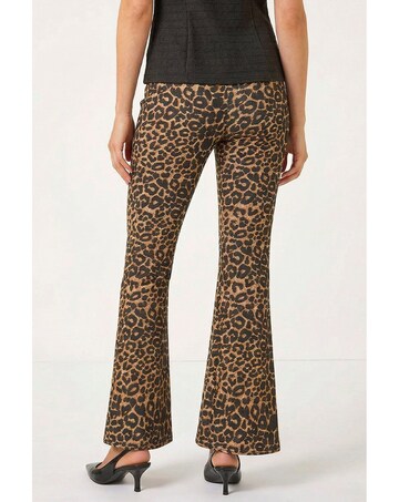 Roman Animal Print Flare Stretch Trouser