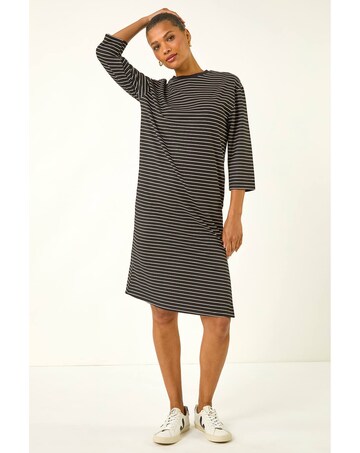 Roman Stripe Stretch T-Shirt Dress