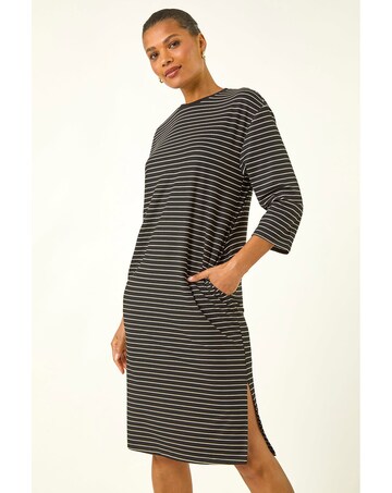 Roman Stripe Stretch T-Shirt Dress