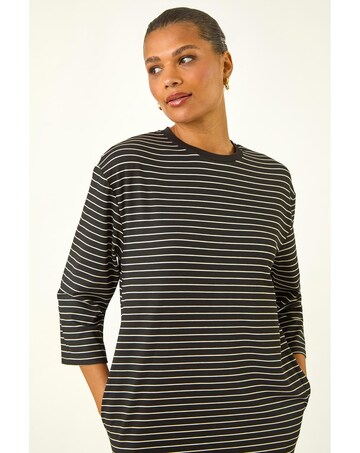 Roman Stripe Stretch T-Shirt Dress