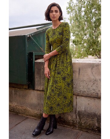 Roman Floral Print Midi Dress