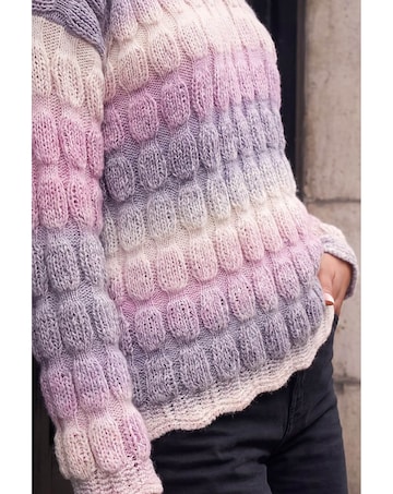 Roman Ombre Textured V-Neck Knit Jumper