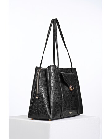 Luella Grey Francois Black Croc Laptop Tote